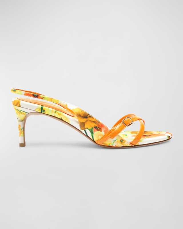 Maia Floral Crisscross Slingback Sandals